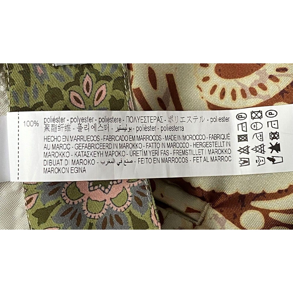 Zara Pants Womens L Multicolor Floral Paisley Wide Leg Satin Effect NWT Flaw - Picture 15 of 16